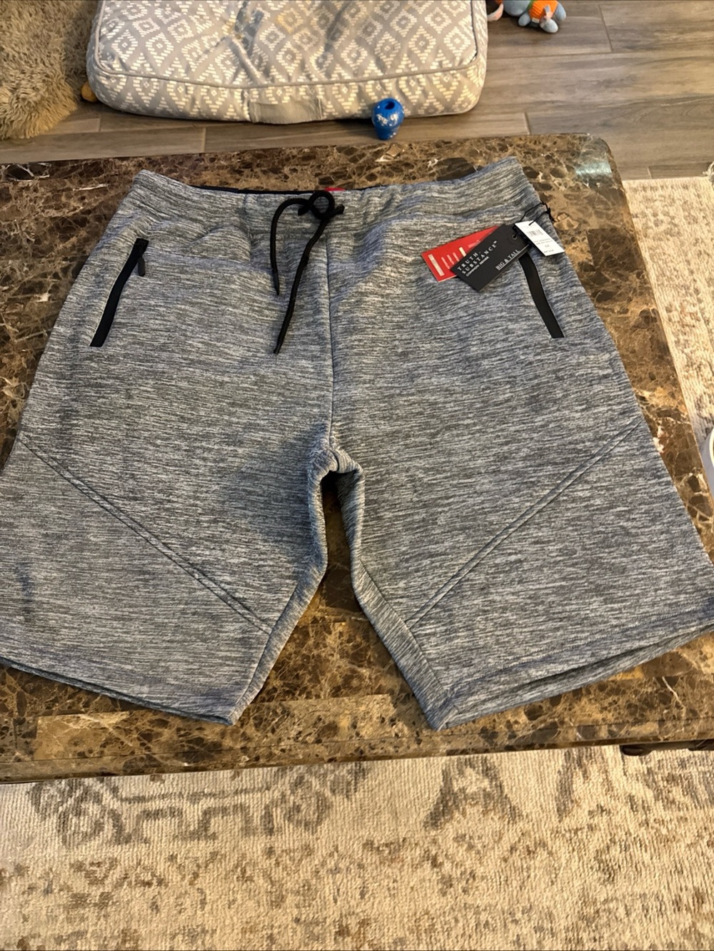 Men's Grey Performance Drawstring Shorts